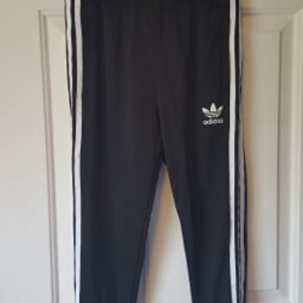 Adidas joggers, classic black white, Youth Small - Picture 3 of 3